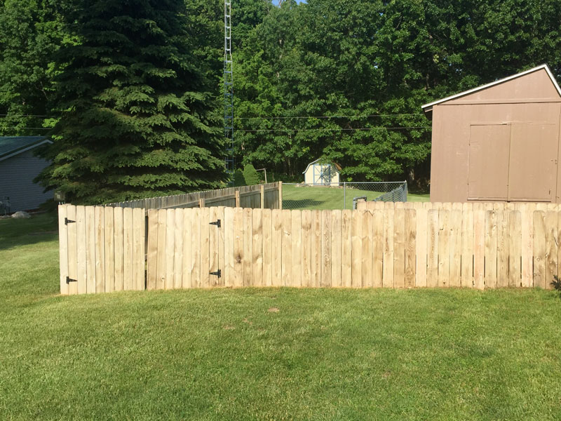 tree frog softwash performs fence cleaning job on this wood fence near fort wayne, in